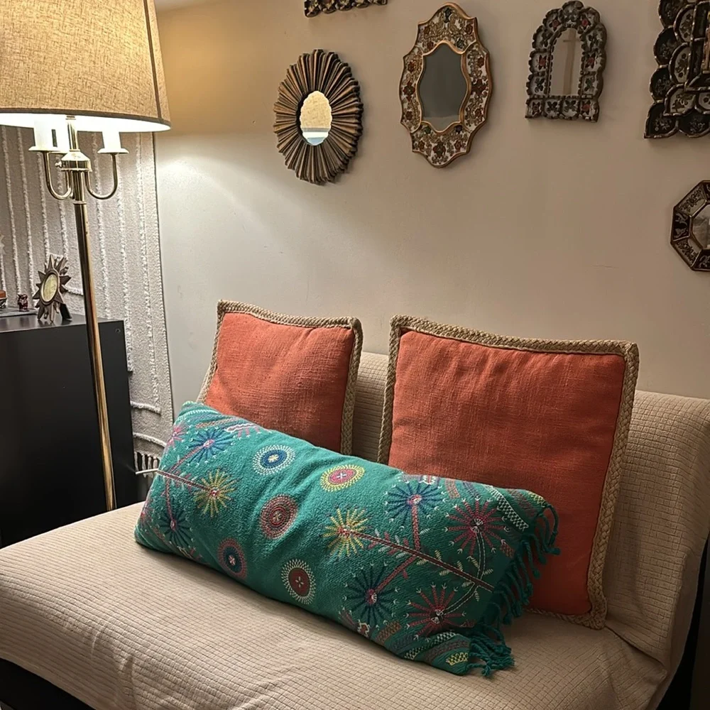 🌸 {NWOT} UO Puli Embroidered Lumbar Pillow